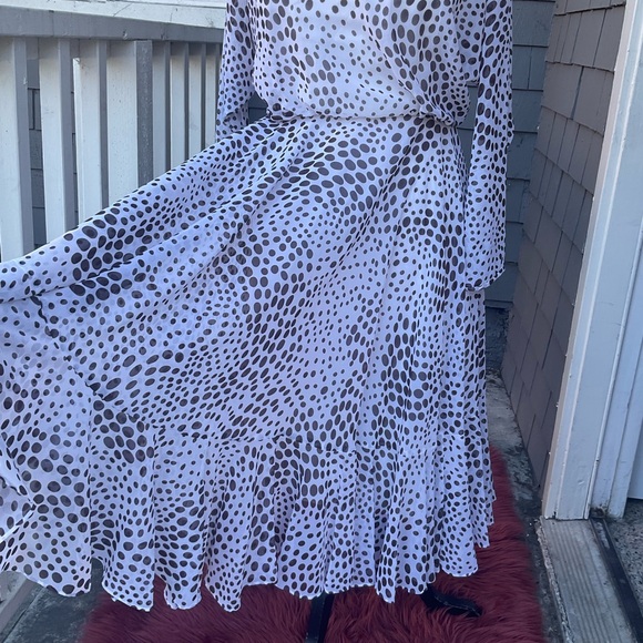 Vintage Jack Bryan polka dot long dolman sleeve full dres size 4 - Picture 11 of 16